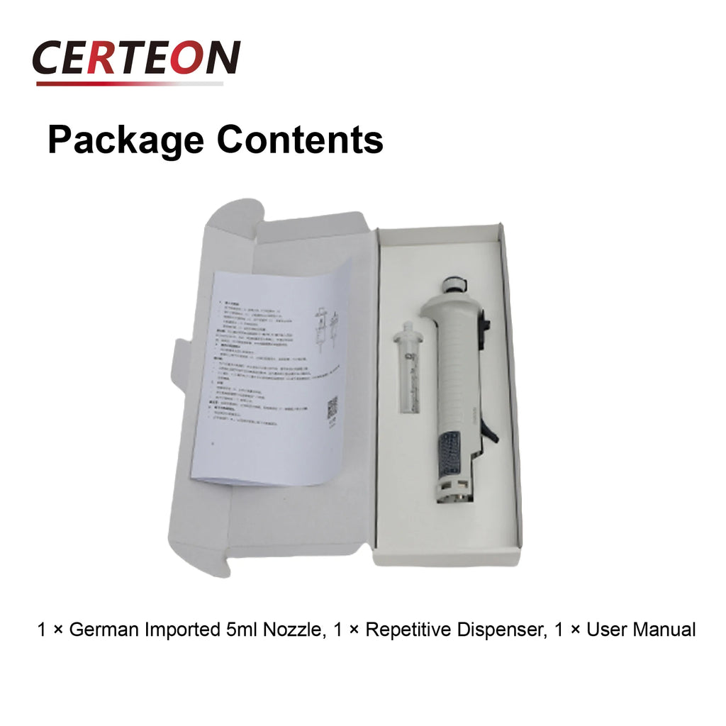 Adjustable Multi-Volume Repeating Pipette – Manual Micropipettor Dispenser, 0.5–50ml, Five-Speed | OniMate