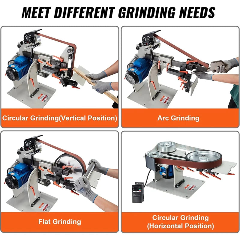 3-Wheel 2x72 Inch Belt Grinder – Knife Making Surface Grinding Machine