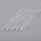 Transparent PS Plastic Round-Bottom Test Tubes – Flat Mouth, Hard Plastic, Sold by Bag
