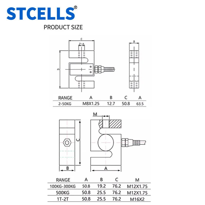 S Type Load Cell Weight Sensor Industrial Commercial Medical Force Transducer for Accurate Measurements
