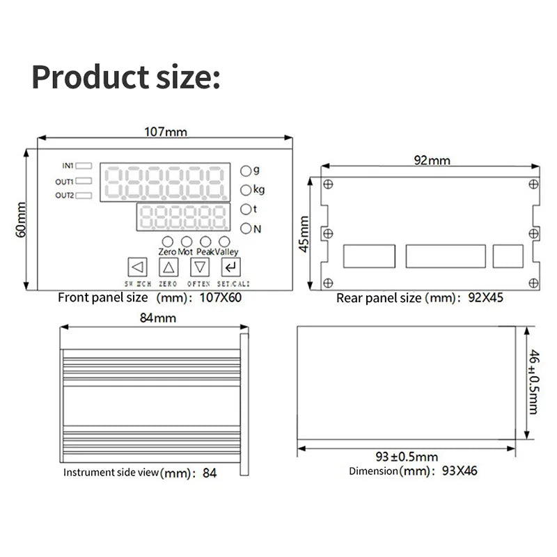KV-4C Instrument Load Cell Indicator Display Meter RS232 RS485 Digital Load Sensor Display Meter