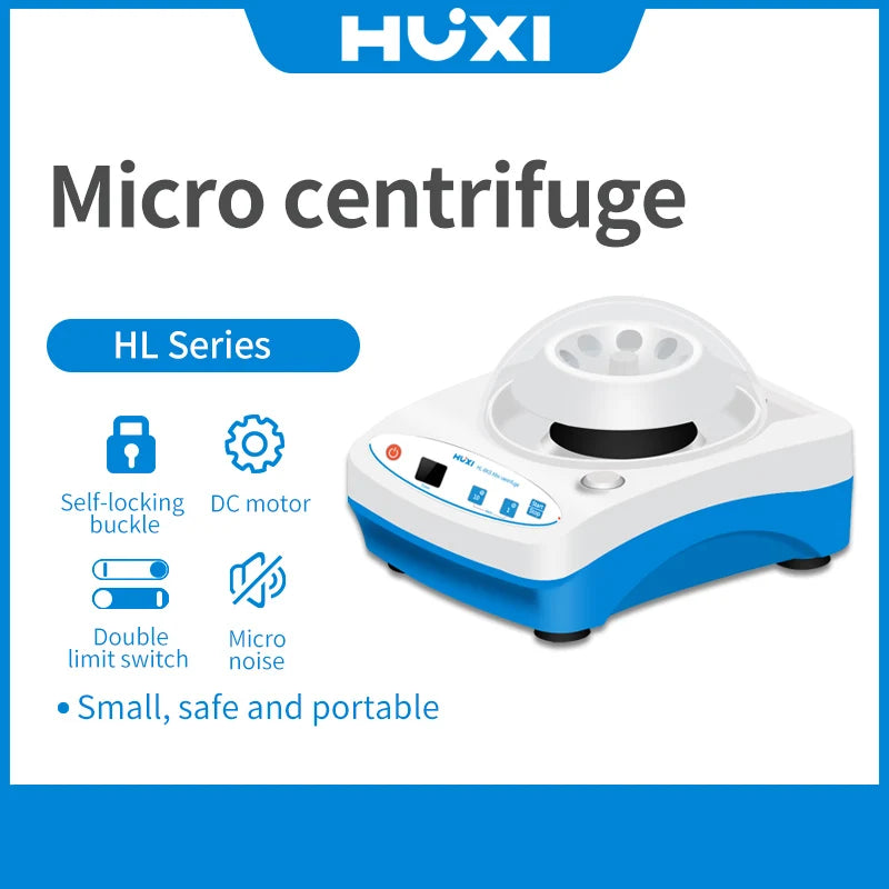 HUXI Mini Laboratory Centrifuge – 0.2/0.5/1.5/2ml Micro Tube Angle Rotor, 4000rpm Low-Speed Lab Centrifuge
