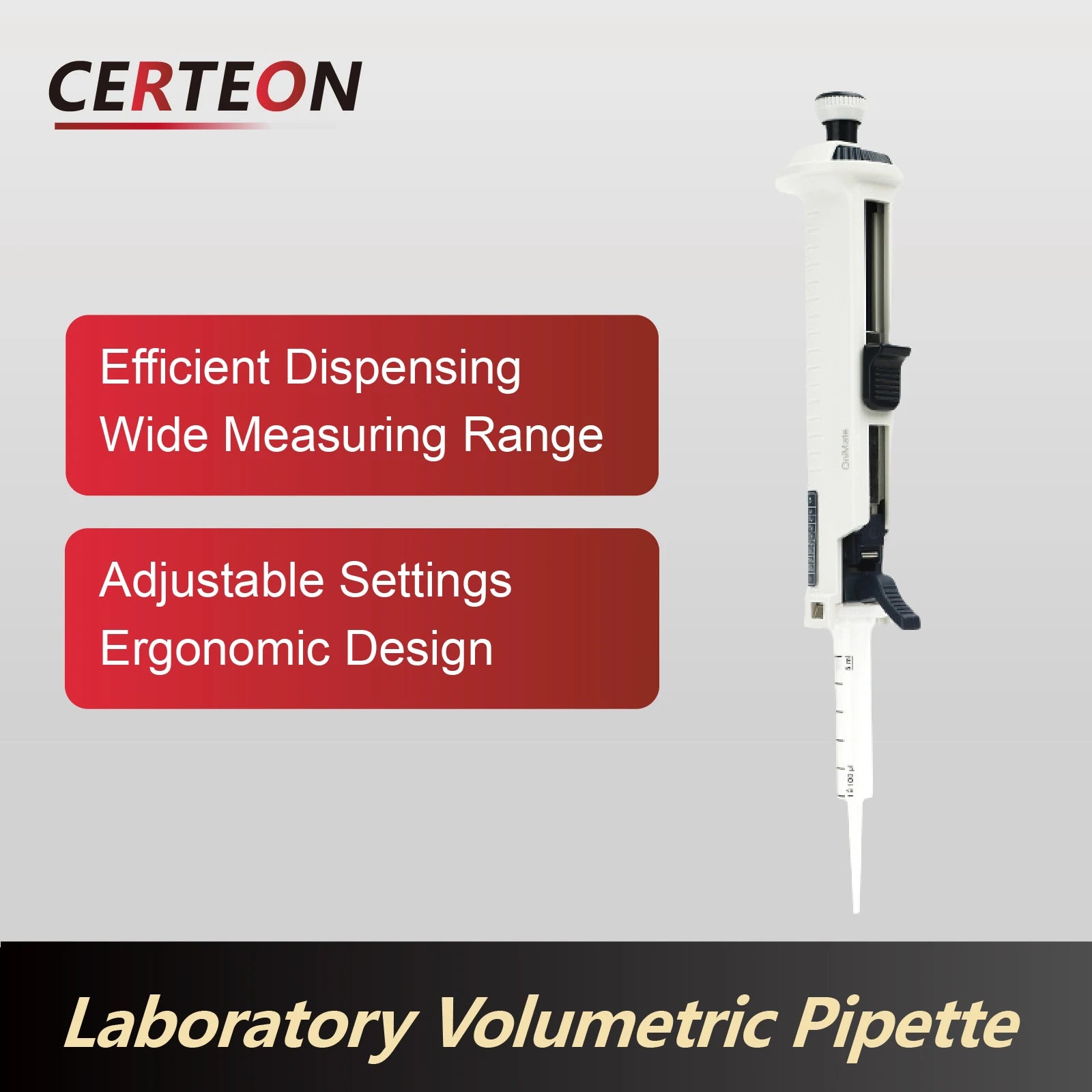 Adjustable Multi-Volume Repeating Pipette – Manual Micropipettor Dispenser, 0.5–50ml, Five-Speed | OniMate