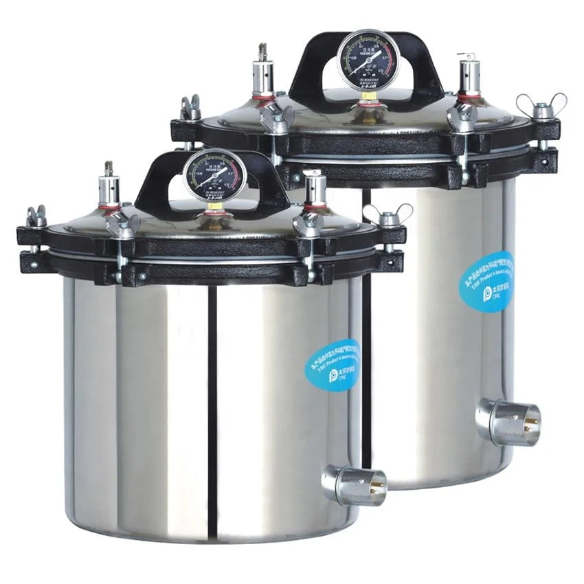 24L / 18L Portable LPG & Electric Steam Autoclave – Medical, Dental, Laboratory, and Mushroom Sterilizer