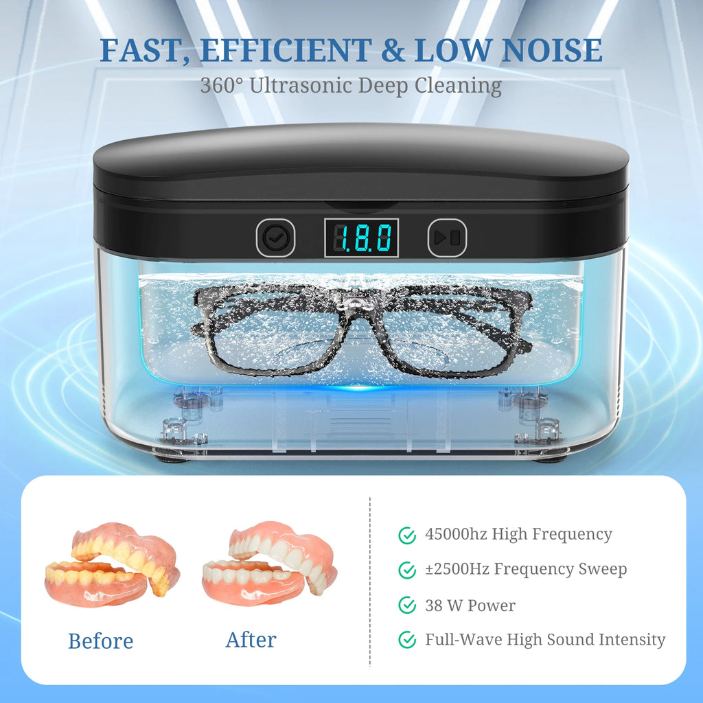 500ml Portable Electric Ultrasonic Cleaner – Mini Household Machine for Watches, Jewellery & Glasses