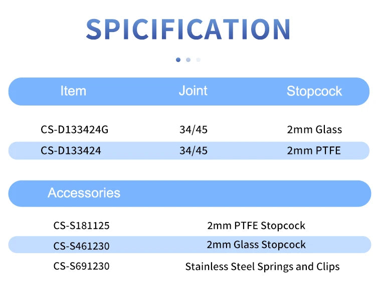 CS Labglass Borosilicate Round Bottom Flask with Thick Walls, PTFE/Glass Stopcock – Chemistry Lab Glassware, OEM