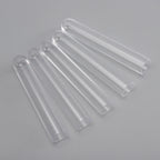 Transparent PS Plastic Round-Bottom Test Tubes – Flat Mouth, Hard Plastic, Sold by Bag