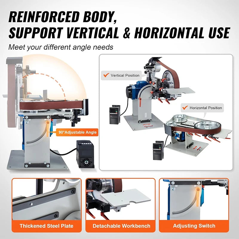 3-Wheel 2x72 Inch Belt Grinder – Knife Making Surface Grinding Machine