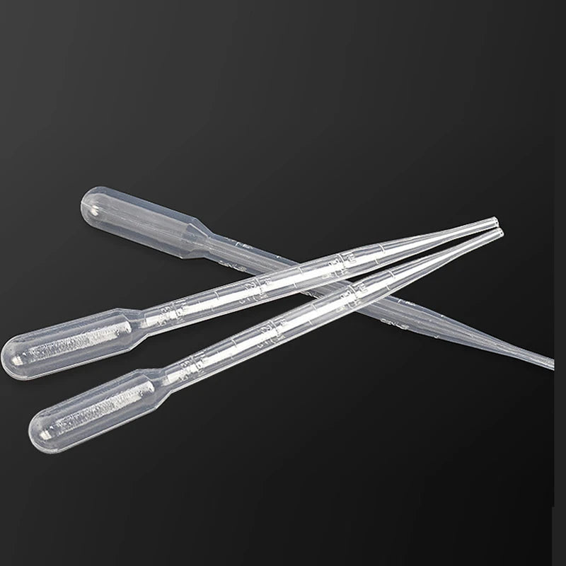 100-Pack Disposable Plastic Dropper Pipettes – 1ml/2ml/3ml/5ml for Accurate Liquid Transfer