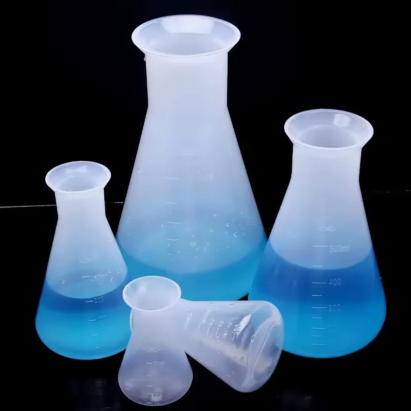 250ml–1000ml Clear PP Wide Neck Erlenmeyer Flasks – Durable Laboratory Plastic Flasks with 3-Year Warranty