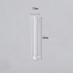 Transparent PS Plastic Round-Bottom Test Tubes – Flat Mouth, Hard Plastic, Sold by Bag
