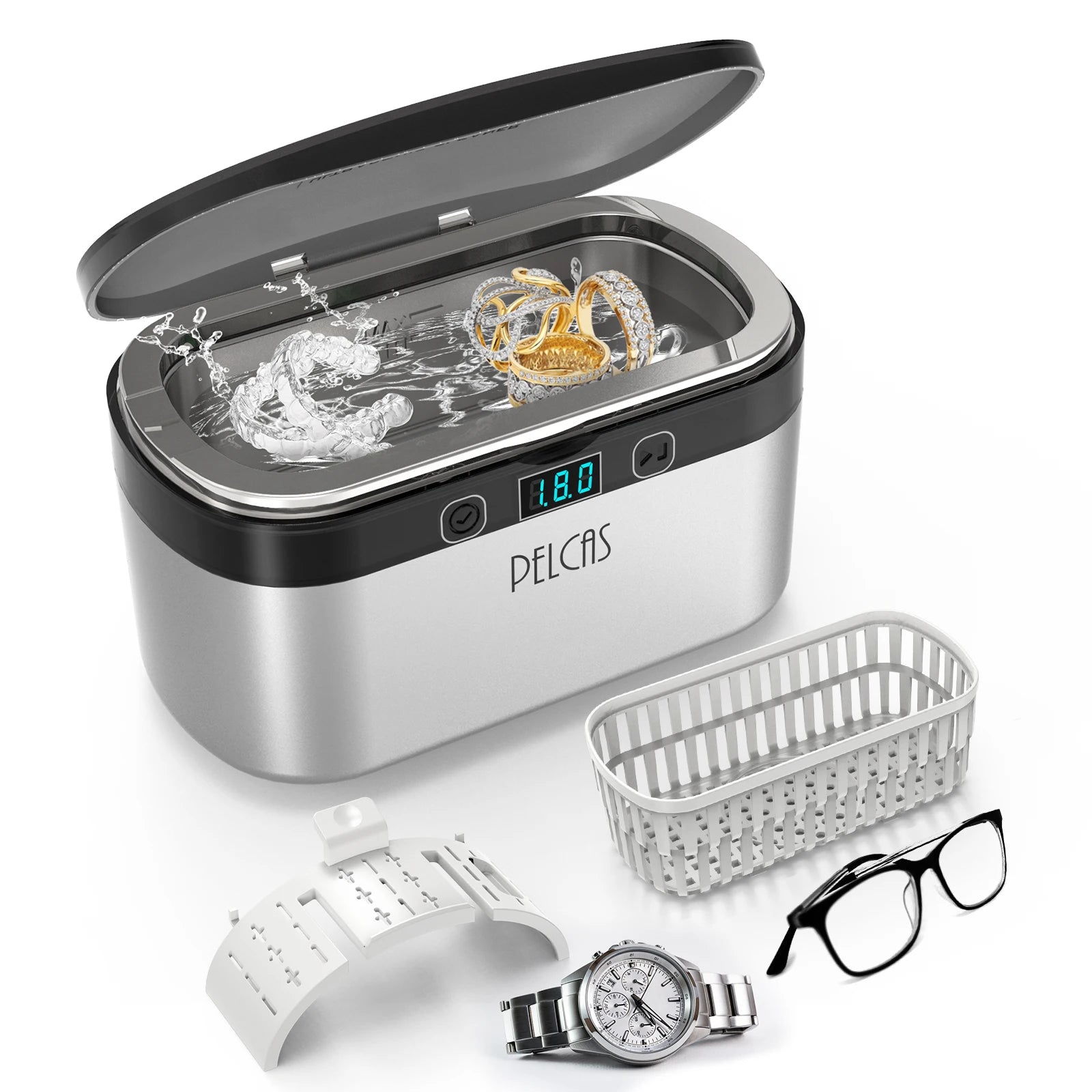 500ml Portable Electric Ultrasonic Cleaner – Mini Household Machine for Watches, Jewellery & Glasses