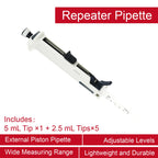 Adjustable Multi-Volume Repeating Pipette – Manual Micropipettor Dispenser, 0.5–50ml, Five-Speed | OniMate