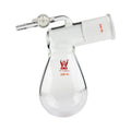 CS Labglass Borosilicate Round Bottom Flask with Thick Walls, PTFE/Glass Stopcock – Chemistry Lab Glassware, OEM