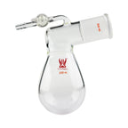 CS Labglass Borosilicate Round Bottom Flask with Thick Walls, PTFE/Glass Stopcock – Chemistry Lab Glassware, OEM