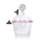 Laboratory Plastic Vacuum Dryer Desiccator with Cover, Double Valve & Pressure Gauge