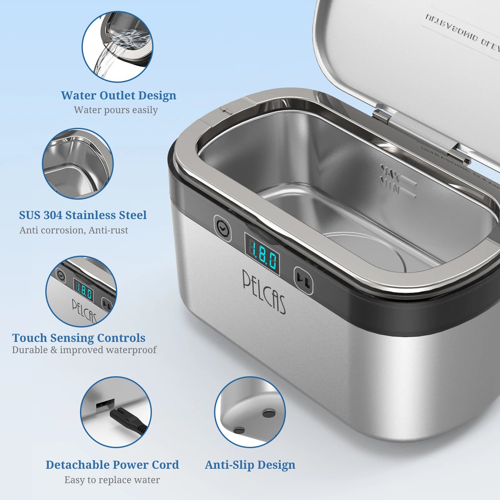 500ml Portable Electric Ultrasonic Cleaner – Mini Household Machine for Watches, Jewellery & Glasses