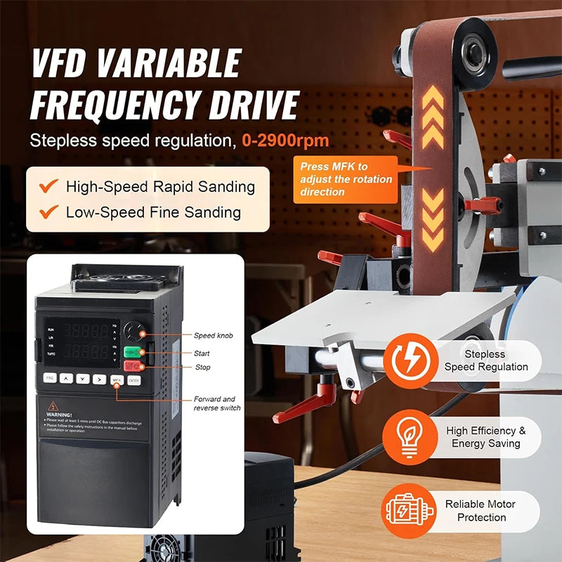 3-Wheel 2x72 Inch Belt Grinder – Knife Making Surface Grinding Machine