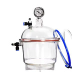 Laboratory Plastic Vacuum Dryer Desiccator with Cover, Double Valve & Pressure Gauge