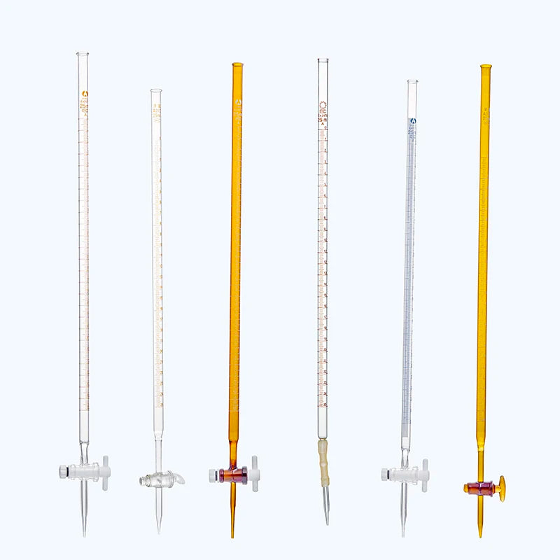Class A Borosilicate Glass Burette with PTFE Stopcock – 5ml, 10ml, 25ml, 50ml, Acid & Alkali Resistant