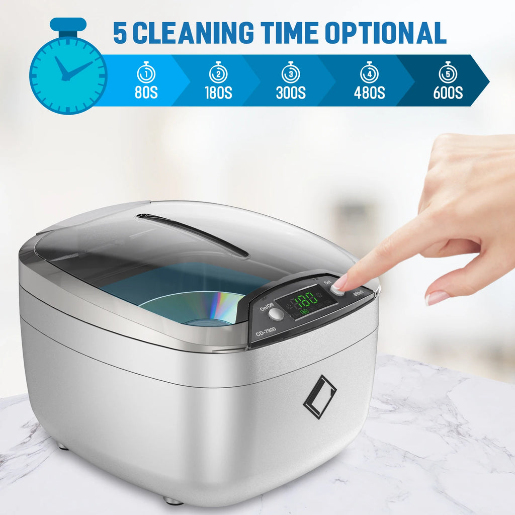 850ml Home Ultrasonic Cleaner – 42kHz Jewelry Cleaning Machine with TUV, CE & PSE Certification