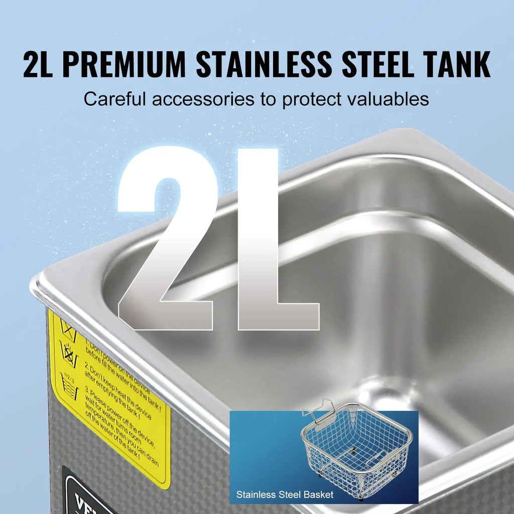 Professional Ultrasonic Cleaner with Digital Timer & Heater – Stainless Steel Jewelry Cleaning Machine