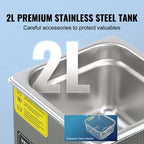 Professional Ultrasonic Cleaner with Digital Timer & Heater – Stainless Steel Jewelry Cleaning Machine