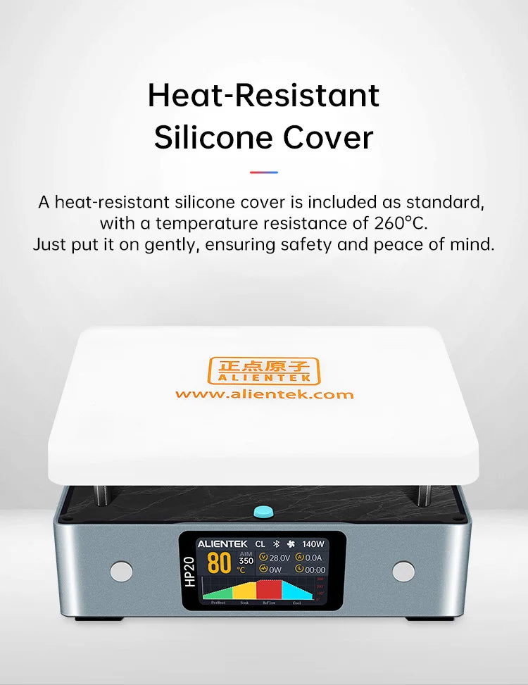ALIENTEK HP20 200W Mini Soldering Preheater – Digital Constant Temperature Heating Plate, 350°C, PD3.1