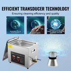 Professional Ultrasonic Cleaner with Digital Timer & Heater – Stainless Steel Heated Jewelry Cleaning Machine