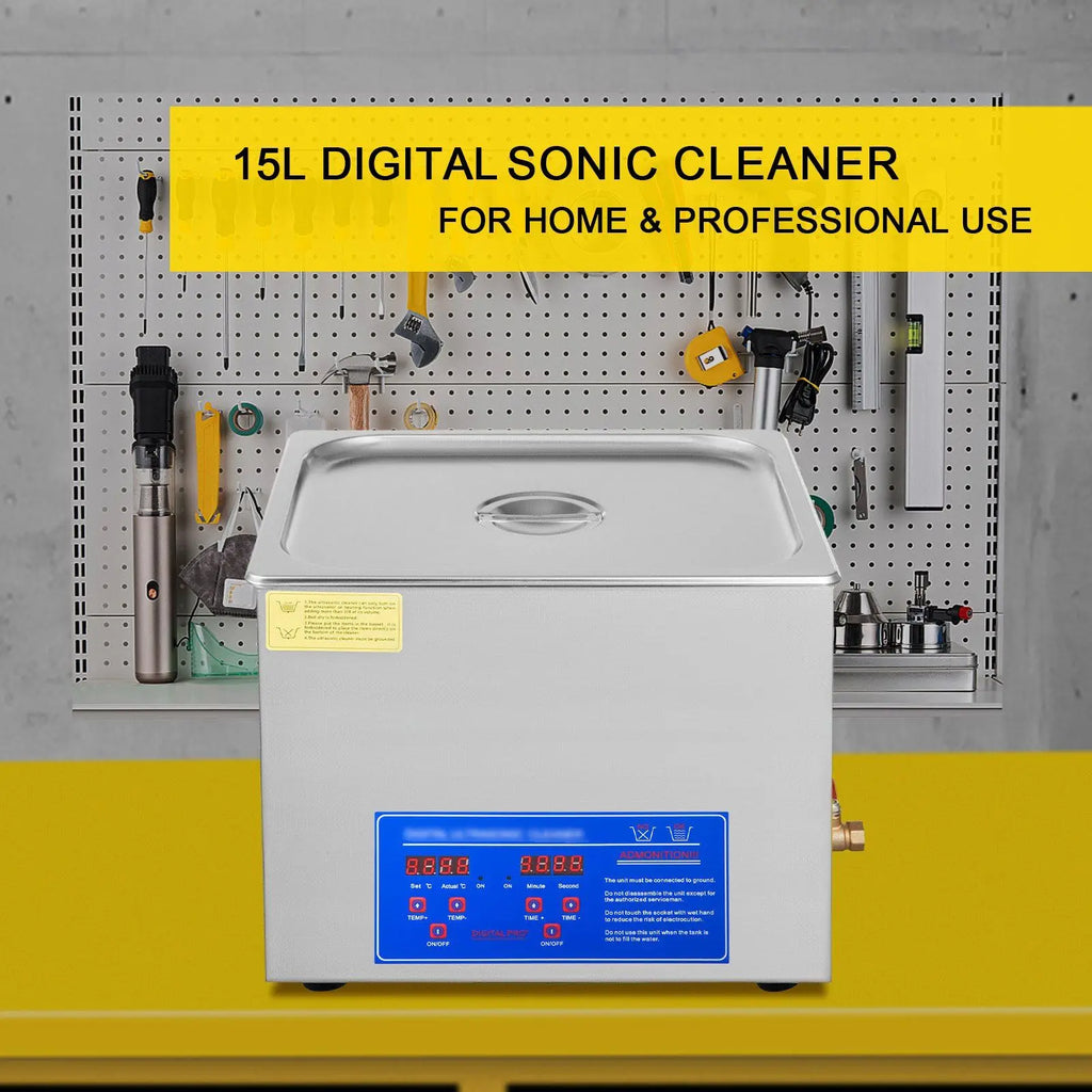 15L Professional Ultrasonic Cleaner with Digital Timer & Heater – 40kHz Advanced Ultrasonic Cleaning, 110V