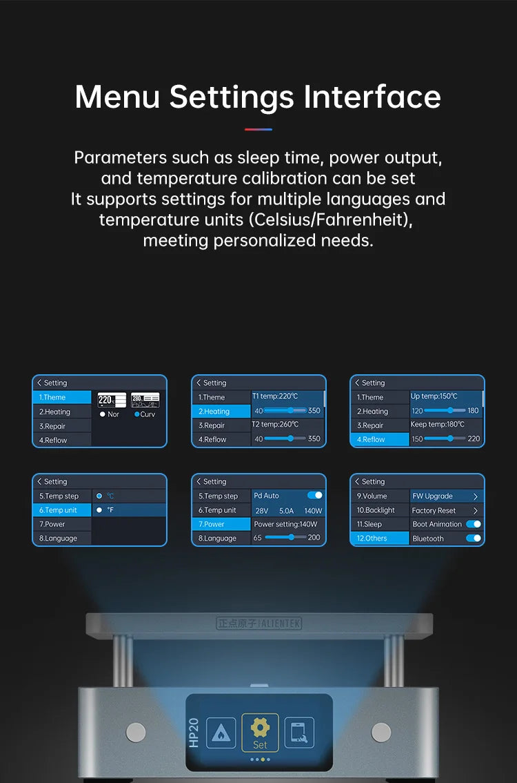 ALIENTEK HP20 200W Mini Soldering Preheater – Digital Constant Temperature Heating Plate, 350°C, PD3.1