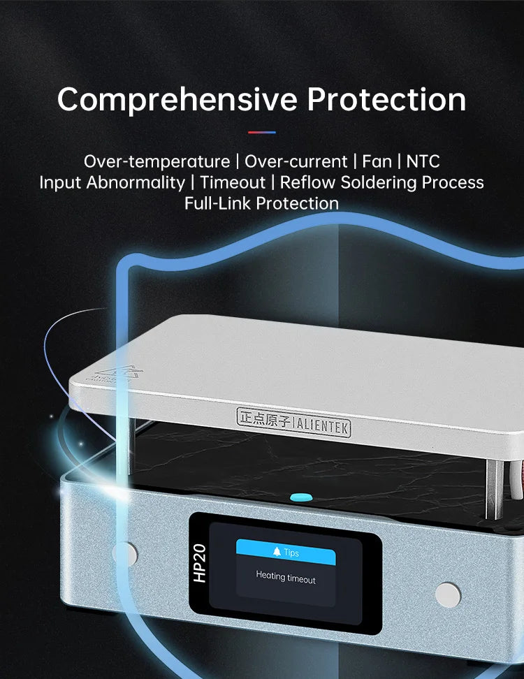 ALIENTEK HP20 200W Mini Soldering Preheater – Digital Constant Temperature Heating Plate, 350°C, PD3.1