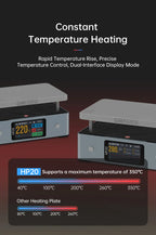 ALIENTEK HP20 200W Mini Soldering Preheater – Digital Constant Temperature Heating Plate, 350°C, PD3.1