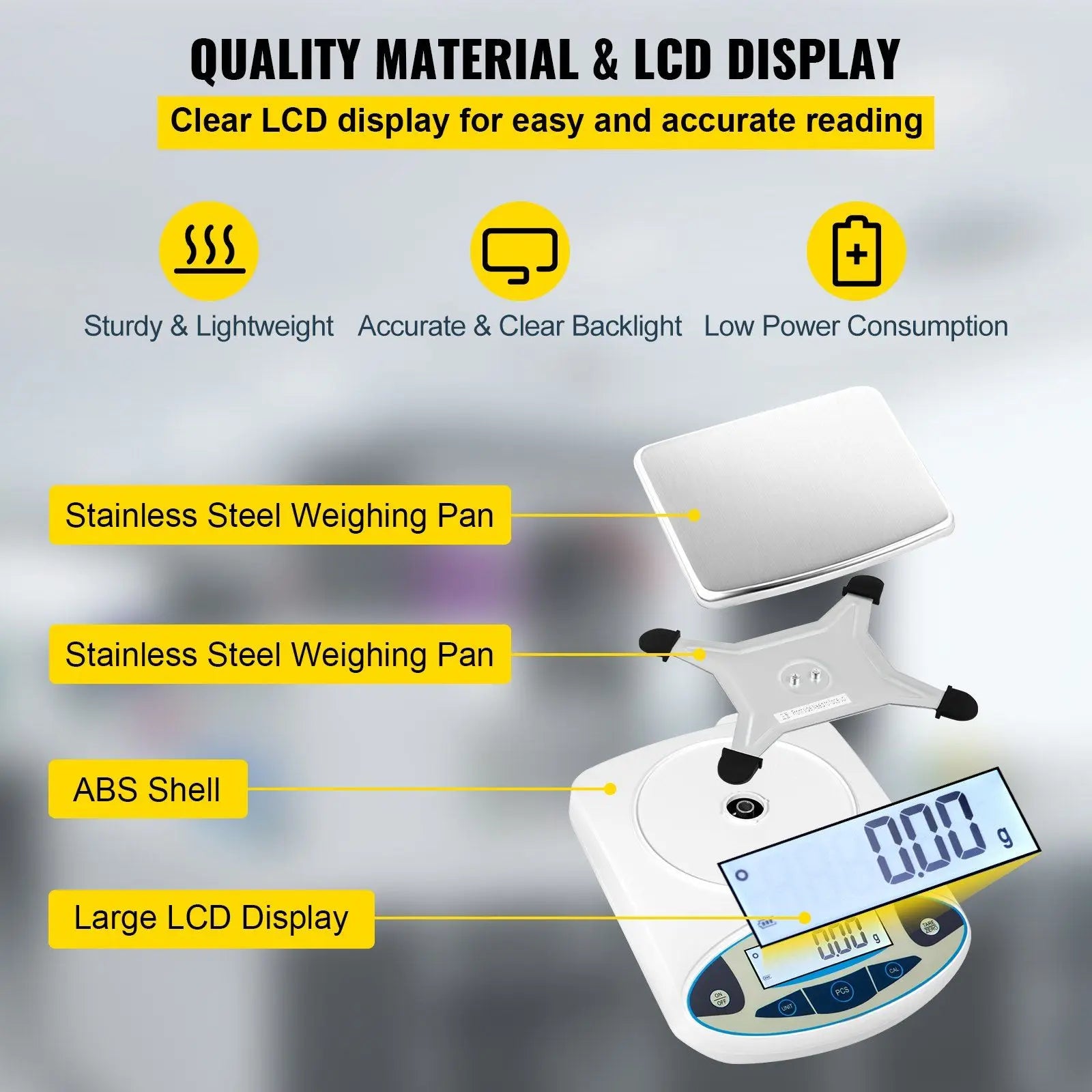 5000 g × 0.01 g Digital Laboratory Analytical Balance